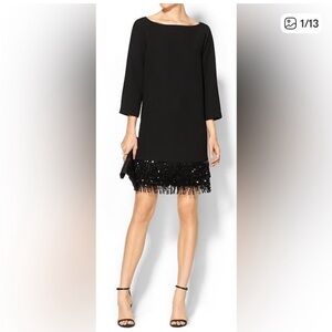 Kate Spade Black Sequin Fringe Dress | S